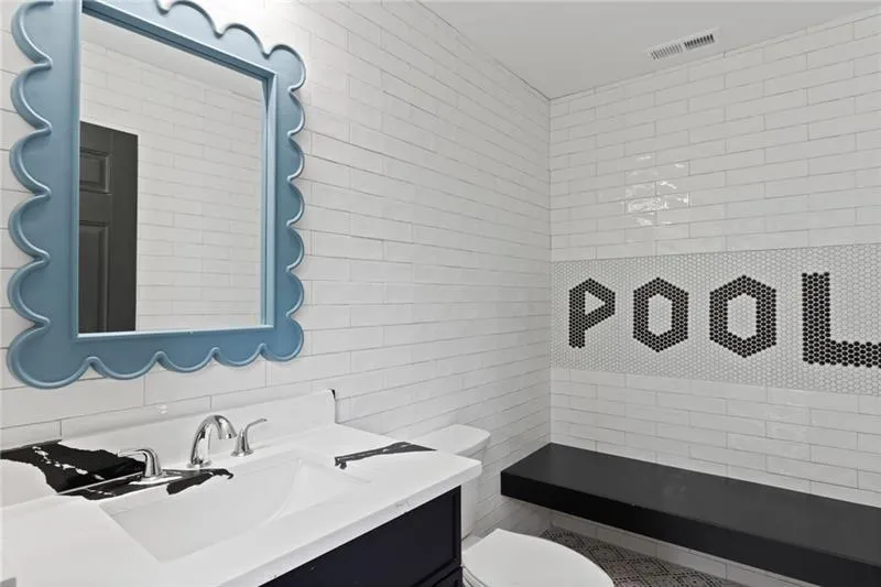 Pool house bathroom