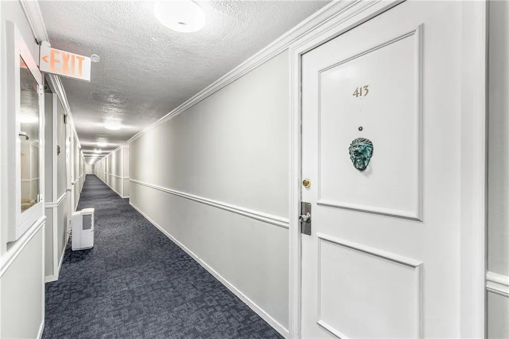 Your door is a short walk from the elevator