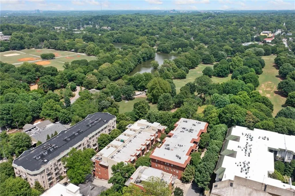 Aerial view of a large body of water