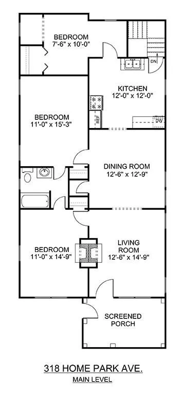 318 Home Park Lower Level Floor Plan