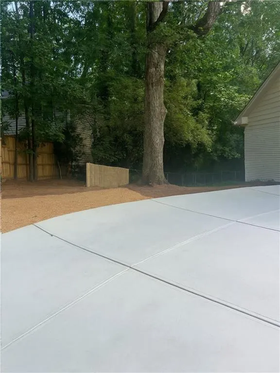 Pea gravel parking pad