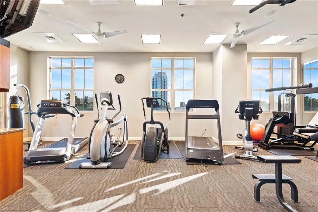 Fitness Center with cardio and strength equipment