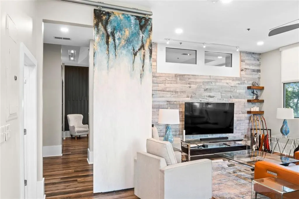 Designer touch is modern painting on sliding door