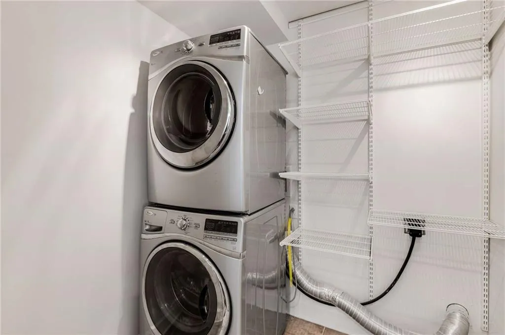 Owners decide to make the laundry room stackable units for additional storage.  Easily can switch back to side by side units if desired.