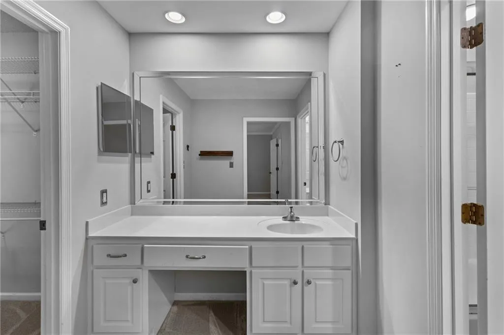 Primary bathroom vanity area Primary bathroom vanity area