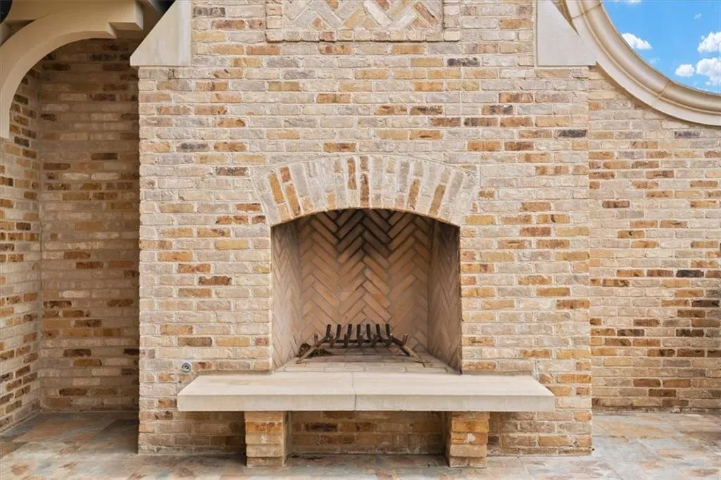 Open patio fireplace