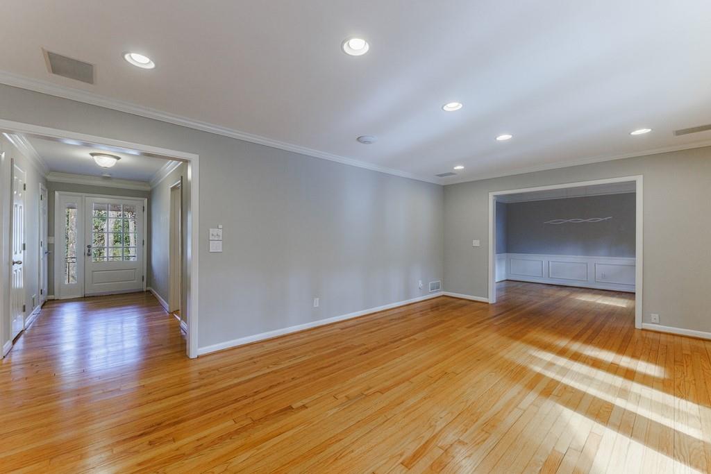View from living room to the foyer and to the separate dining room