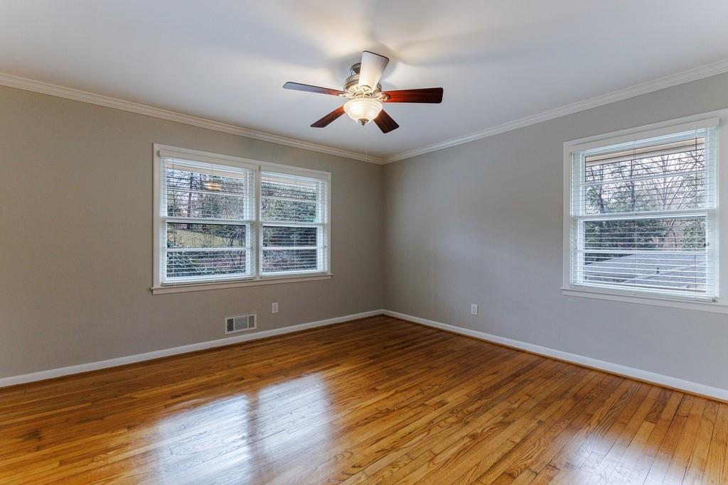 2nd bedroom with lots of natural light and gleaming hardwood floors