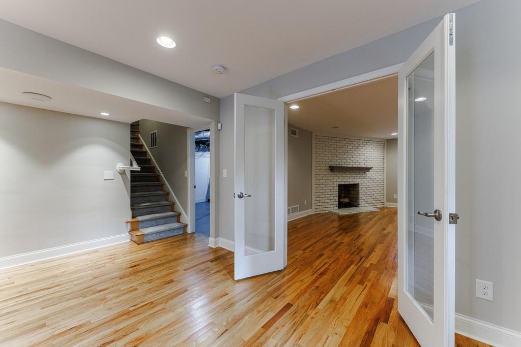 French doors to another recreation room / playroom
