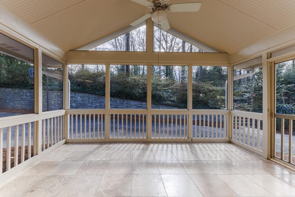 Screen porch with tile floor