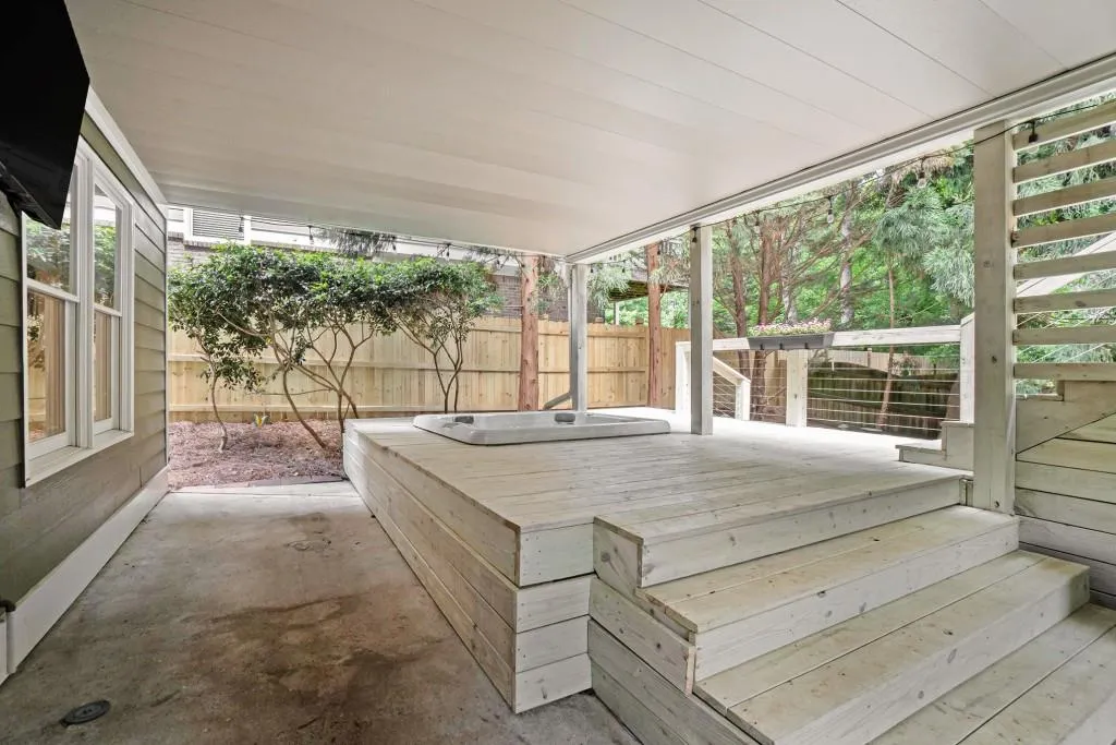 Covered Back Patio And Spa