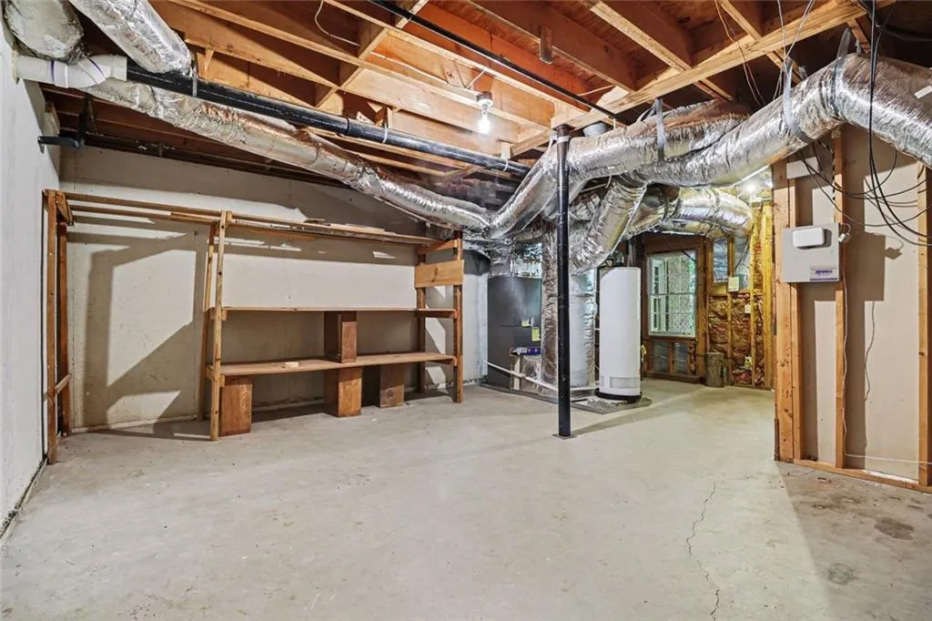 Unfinished Portion of Terrace Level with Abundant Space for Storage