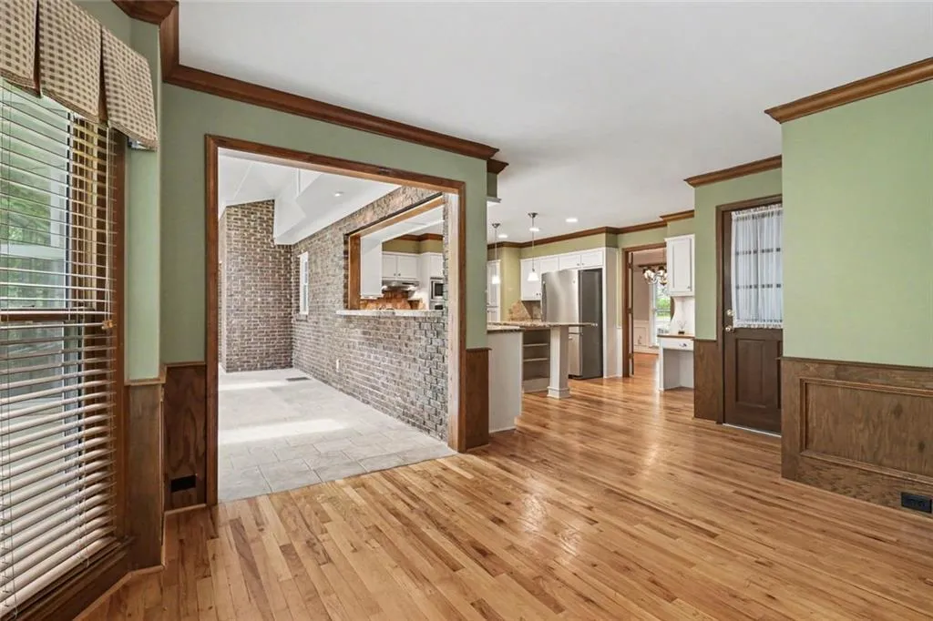 Keeping Room View to Sunroom, Kitchen & Formal Dining Room