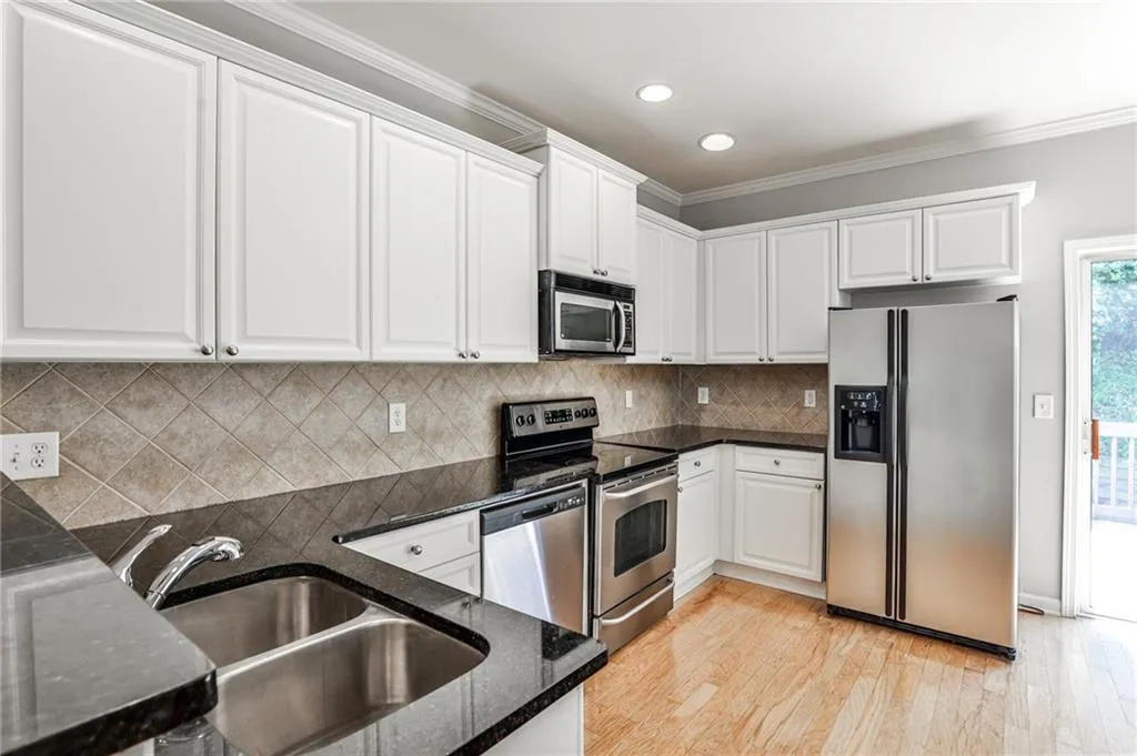 Kitchen with stainless steel appliances