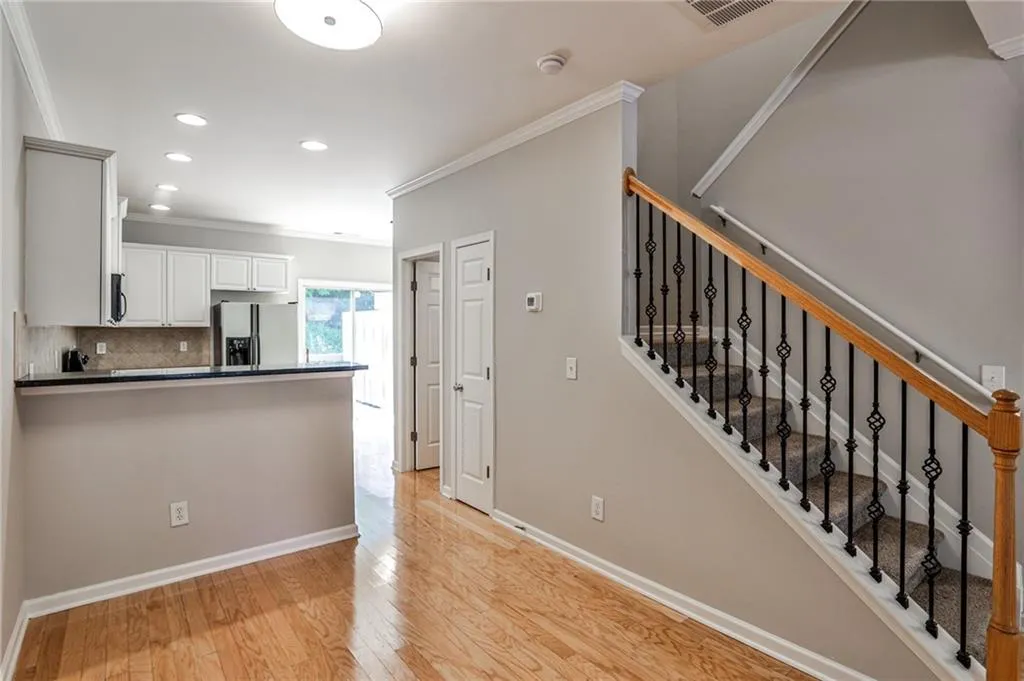 Spacious, open main level with crown molding