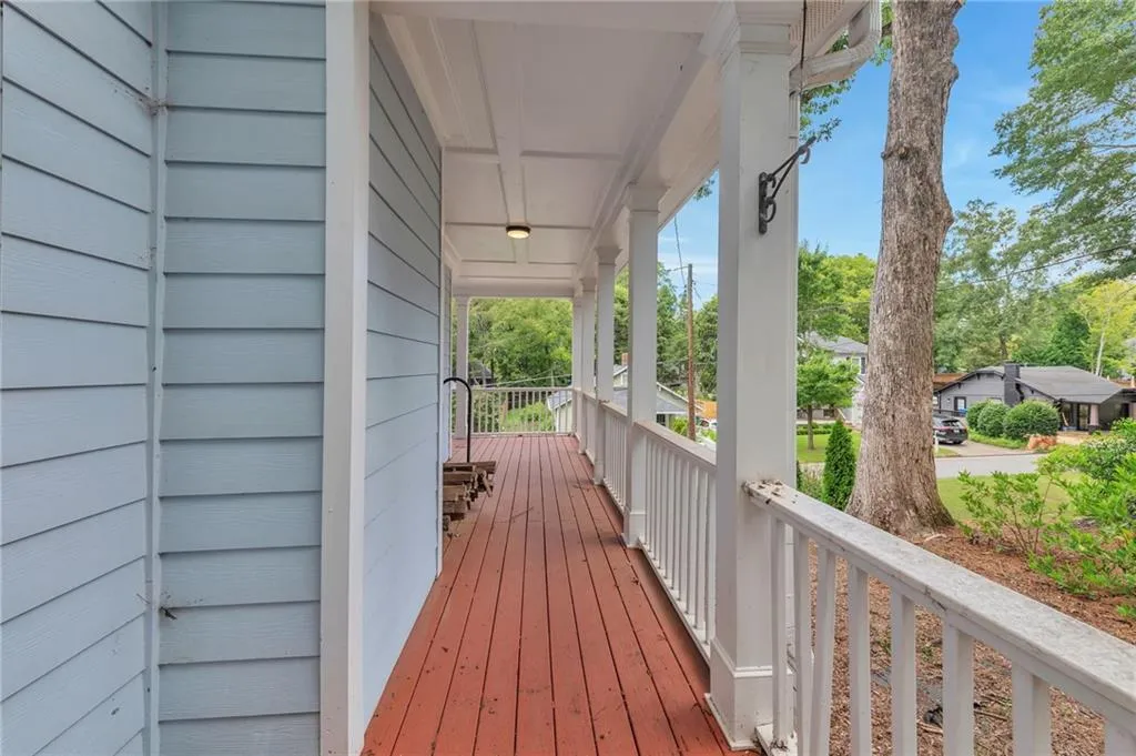 View of wooden deck