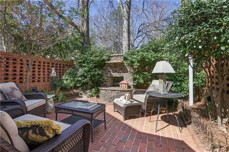 Beautifully landscaped patio.