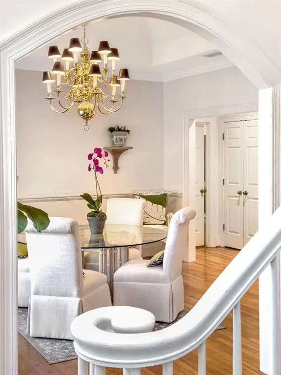 View from upper landing to front door