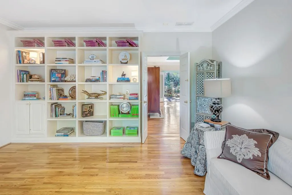 Tranquil backyard with abundant plantings