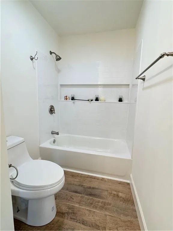 Bathroom featuring vanity and hardwood / wood-style flooring