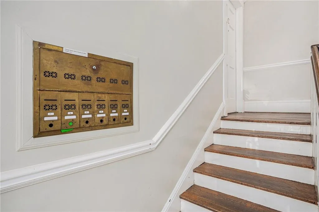 Stairway with a mail area