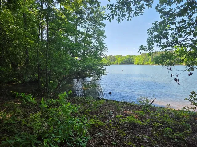 Waterfront property with mature trees and natural landscaping
