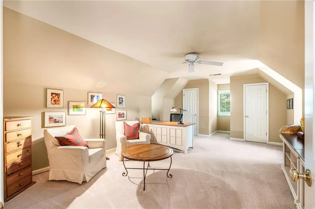 An oversized bedroom could easily function as an upstairs family room