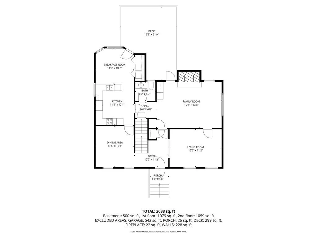 View of first floor room layout