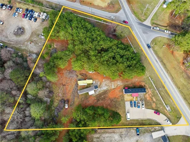 Aerial overview of Lot A property's location parcel outlined