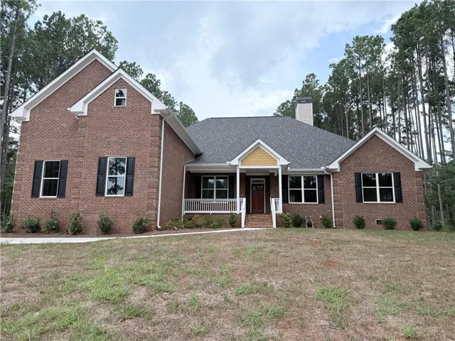Brick exterior with white trim