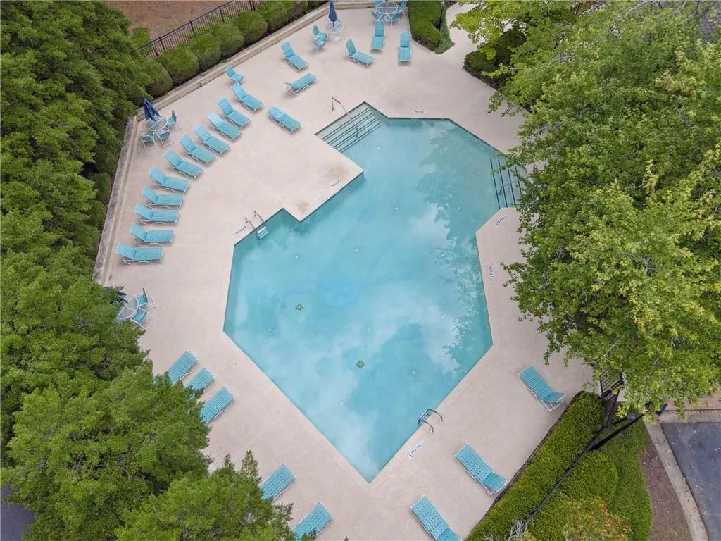 Bird's eye view of a pool