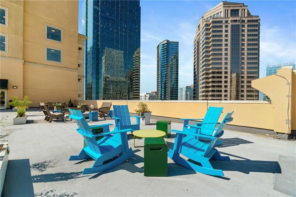 View of patio / terrace with a city view