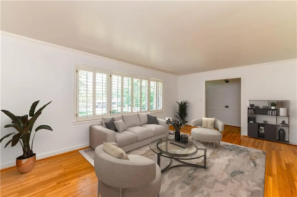 Living area virtually staged