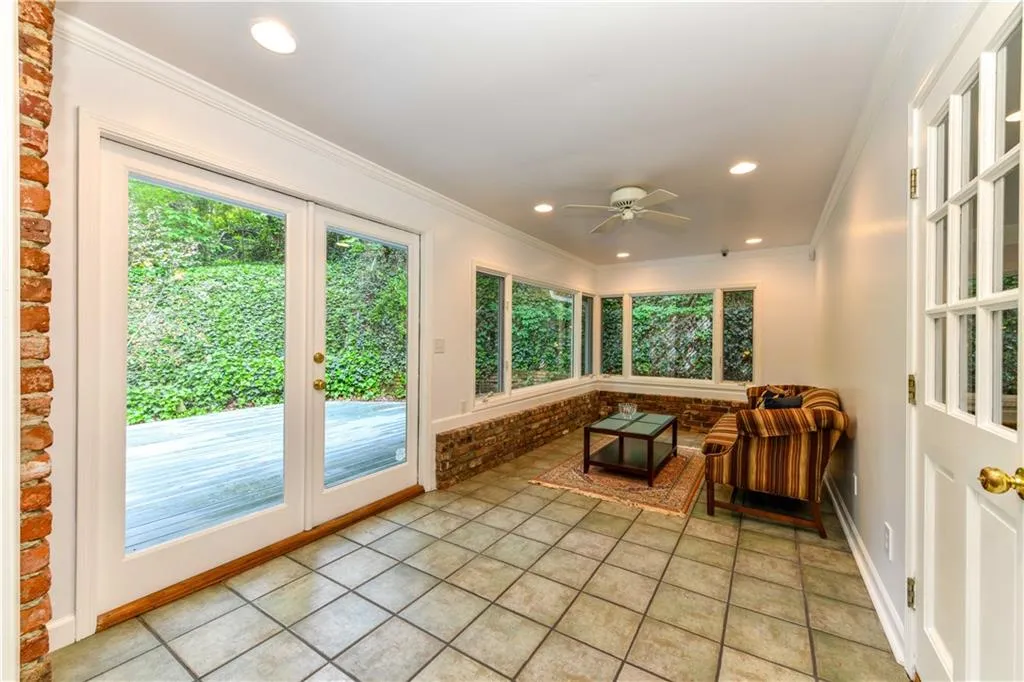 Sunroom looking out to the backyard