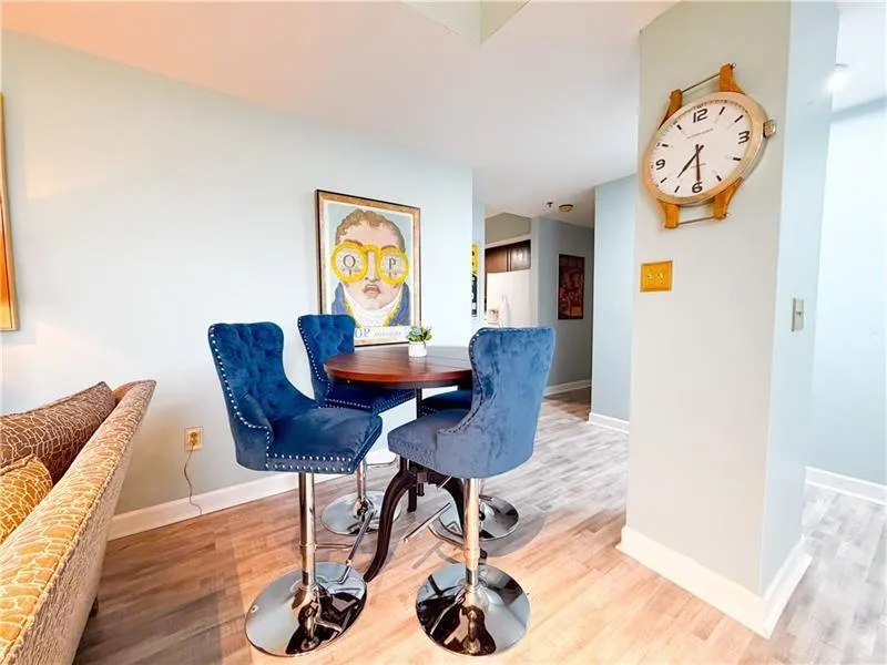 Wood-finish flooring throughout
