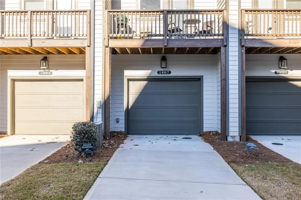 Garage with driveway