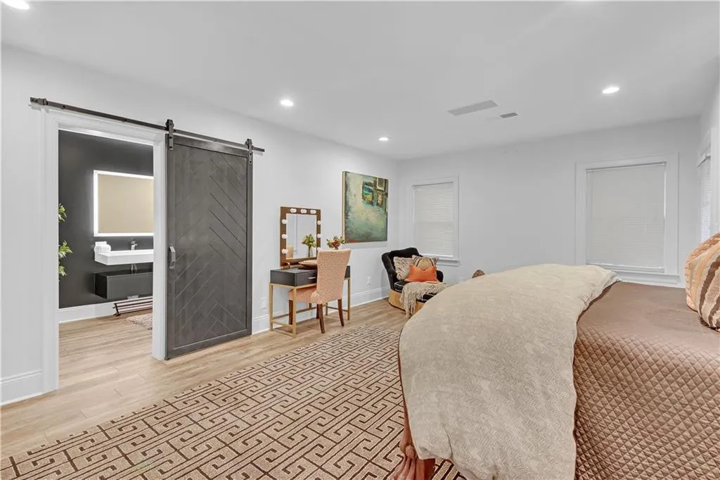 Bedroom in finished terrace level