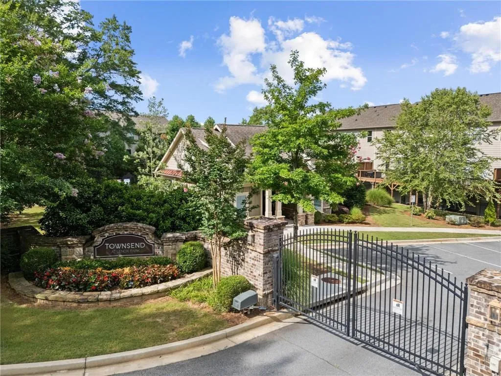 Gated entrance of the welcoming Townsend at Lenox Park community