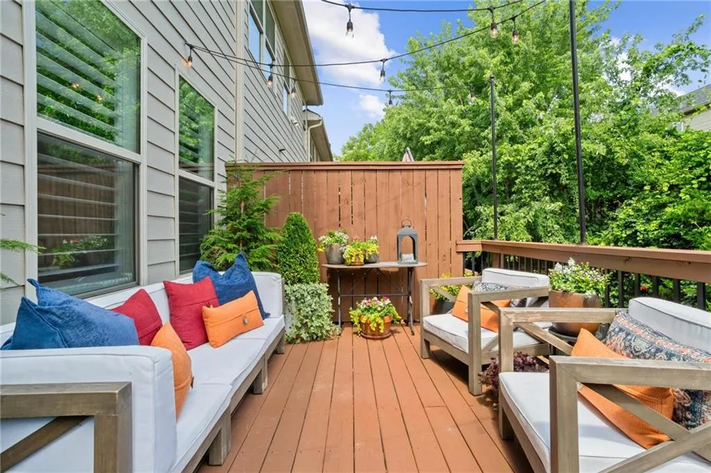 The privated back deck offers a wonderful respite after a long day