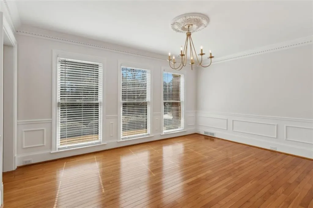 Gleaming hardwoods throughout the main level