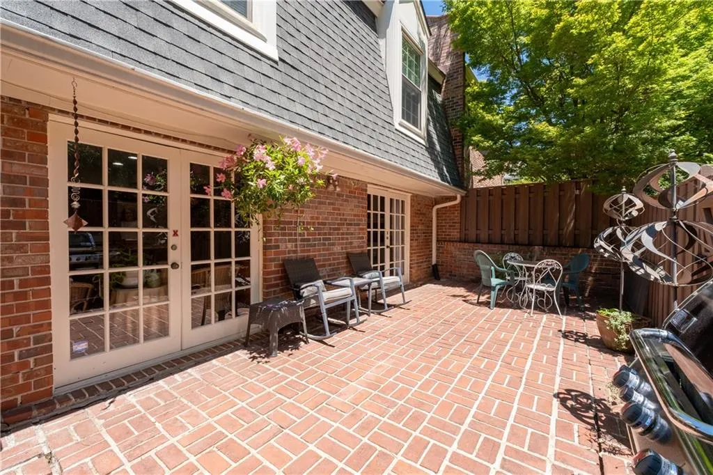 View of terrace featuring french doors