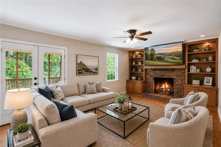 Virtually staged family room