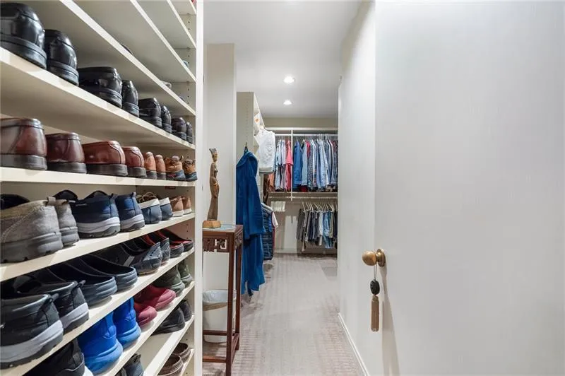 Spacious closet featuring carpet