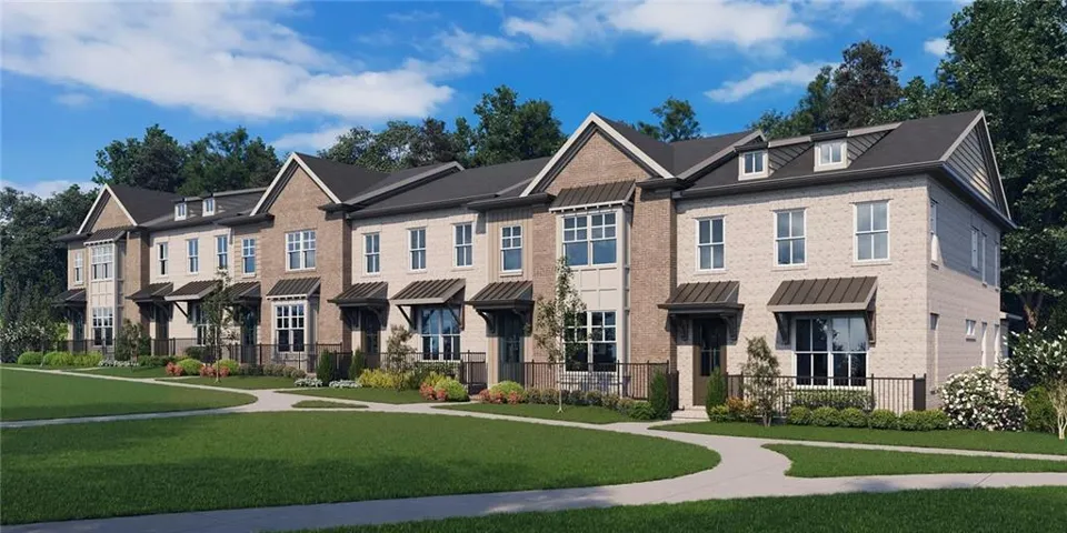 Brick and siding exterior with gabled roofs