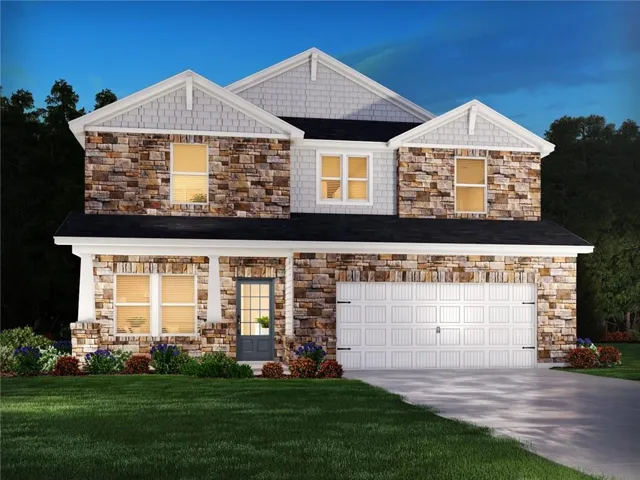 Stone veneer and shake siding exterior