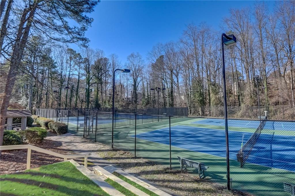 View of tennis court