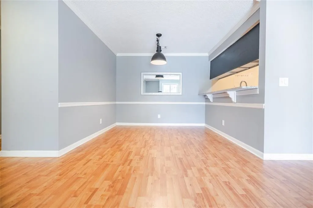 The dining room overlooks the living area.