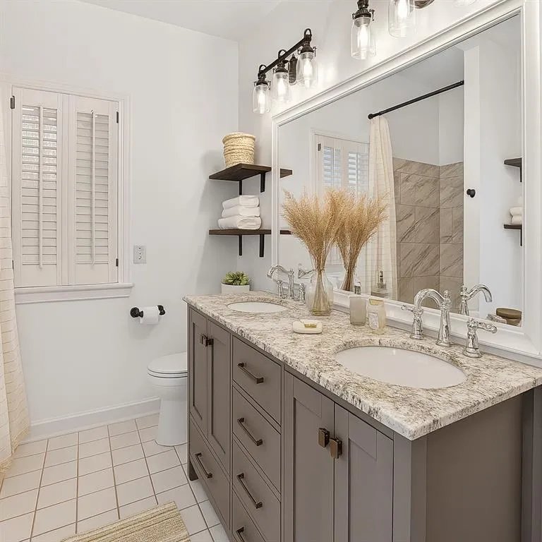 Primary bathroom with separate tub/shower, double vanity and walk in closet