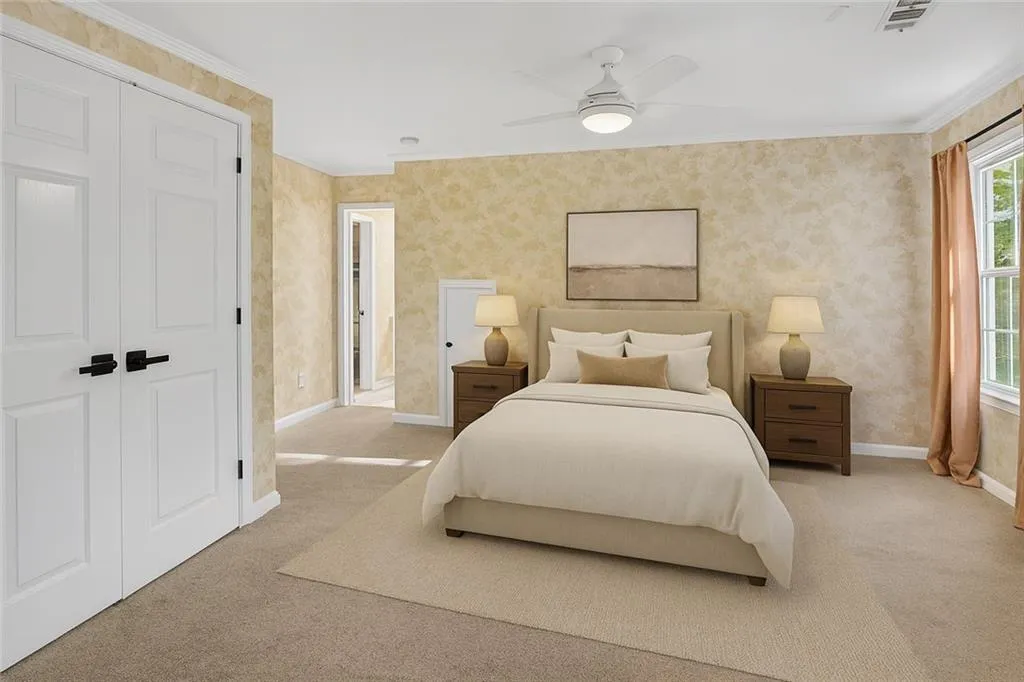 Large secondary bedroom upstairs (virtually staged)