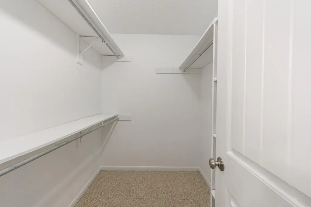 Generous walk-in closet